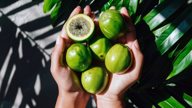 View of healthy and fresh maracuja fruit