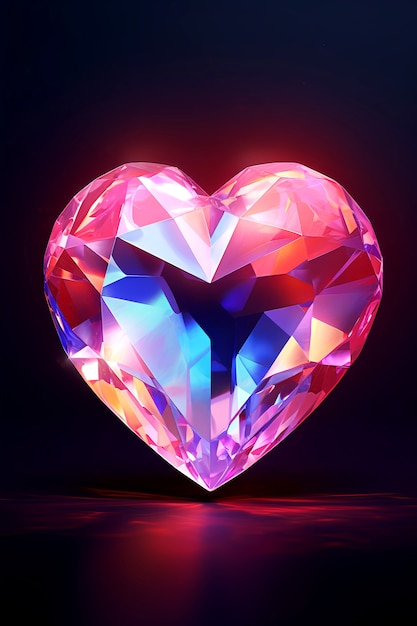 Free photo view of heart shape made from precious stone