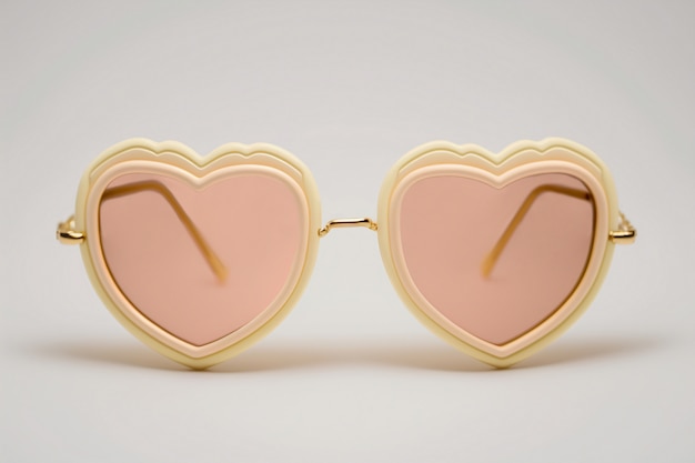 Free Photo view of heart-shapes sunglasses