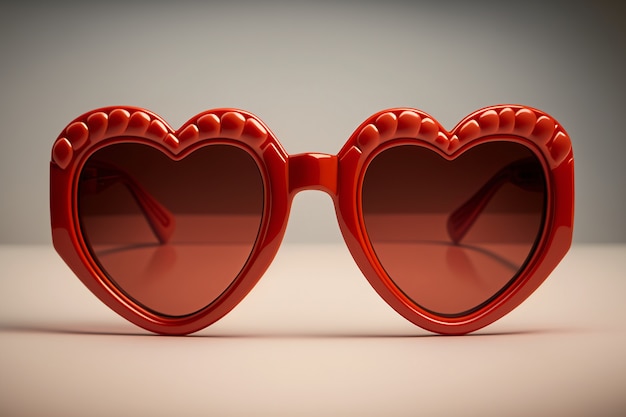 Free photo view of heart-shapes sunglasses