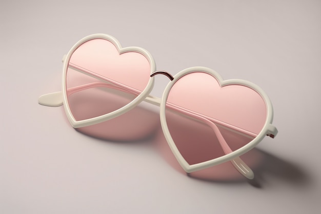 View of heart-shapes sunglasses