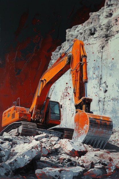 View of heavy machinery used in the construction industry