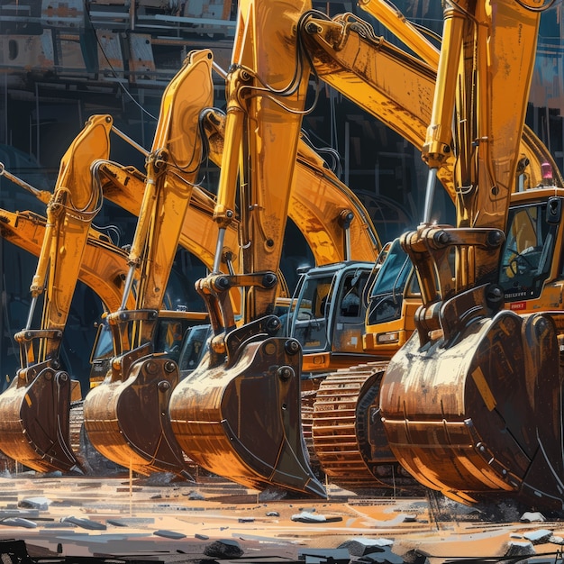 Free photo view of heavy machinery used in the construction industry