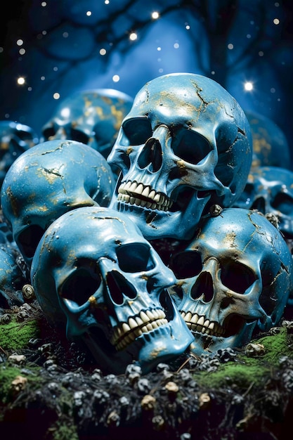 Free Photo view of human skeleton skulls