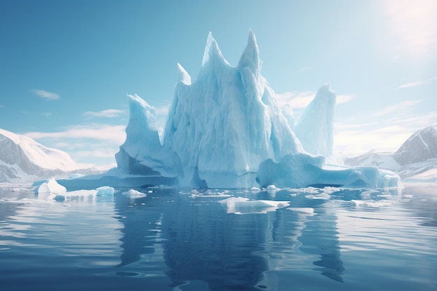 View of iceberg in water