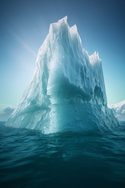 View of iceberg in water