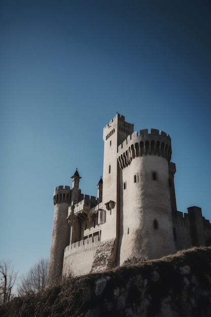 View of imposing castle with natural landscape