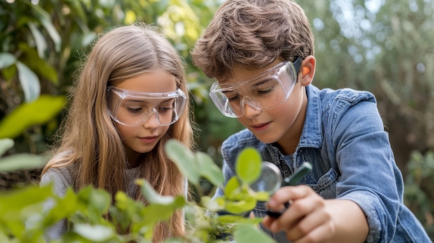 Free photo view of kids learning in the laboratory for science day