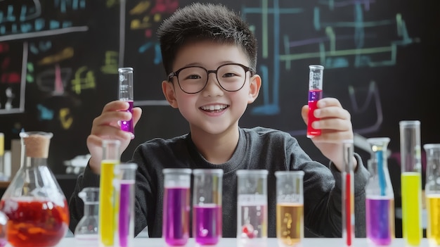 View of kids learning in the laboratory for science day