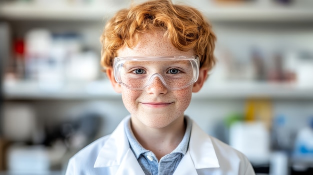 View of kids learning in the laboratory for science day