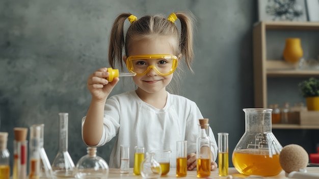 View of kids learning in the laboratory for science day