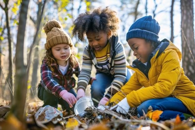 Free photo view of kids practicing health and wellness activity