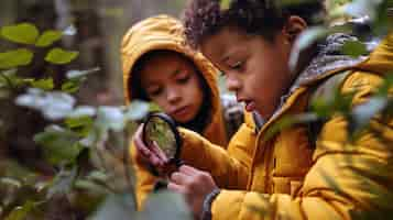 Free photo view of kids practicing health and wellness activity