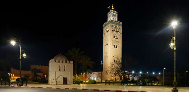 View of the Koutoubia Mosque at night Marrakech