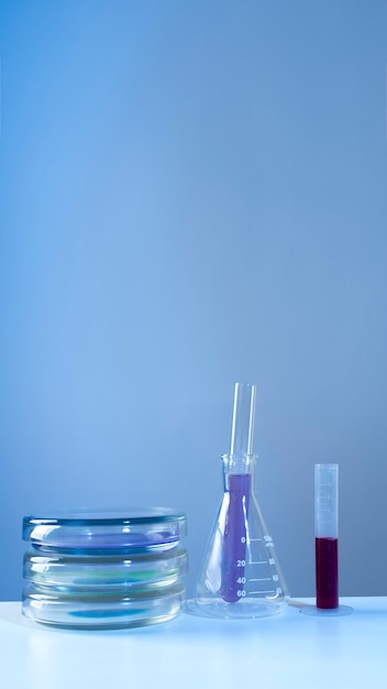 Free photo view of laboratory test tube samples