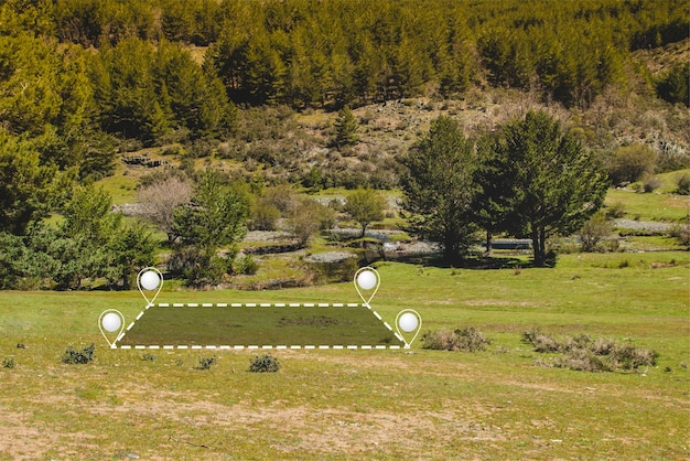 View of land plot for real estate and business development