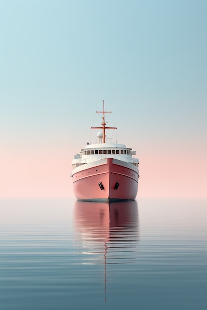 View of large ship on water