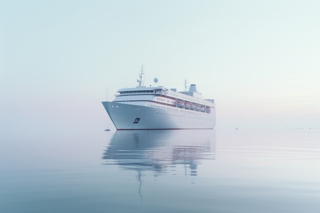 View of large ship on water