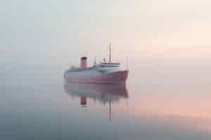 Free photo view of large ship on water