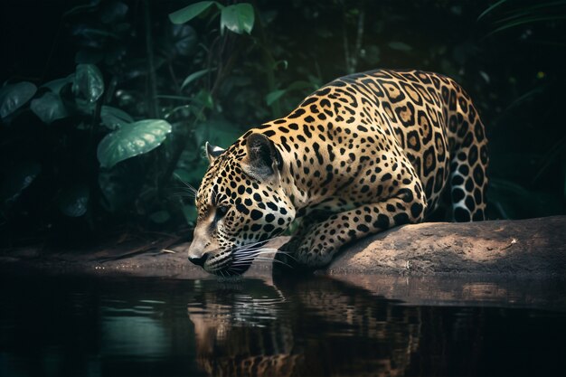 View of leopard animal in the wild