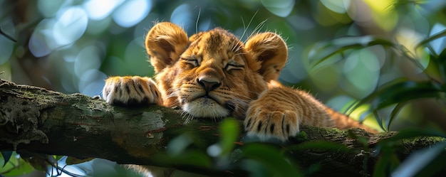 View of lion animal in its natural habitat