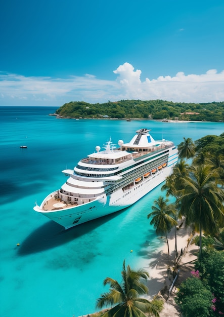 View of luxurious cruise ship