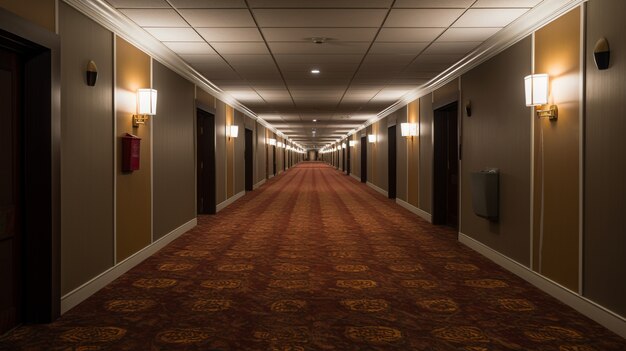 View of luxurious hotel hallway