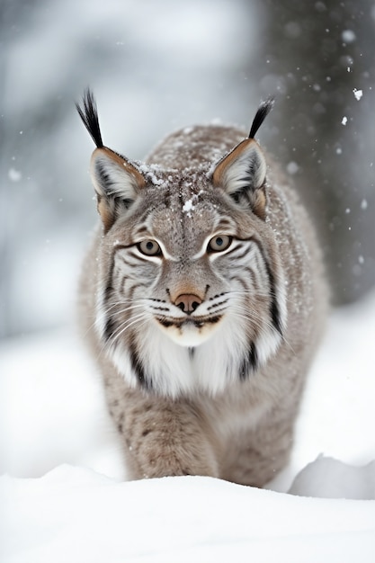 Free photo view of lynx animal in the wild