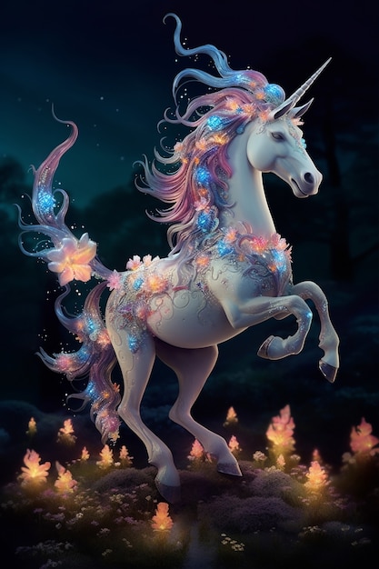 Free Photo view of magical and mythical unicorn creature