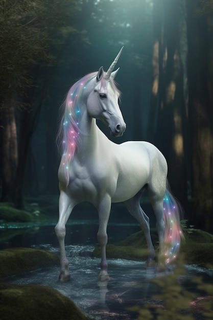 Free Photo view of magical and mythical unicorn creature