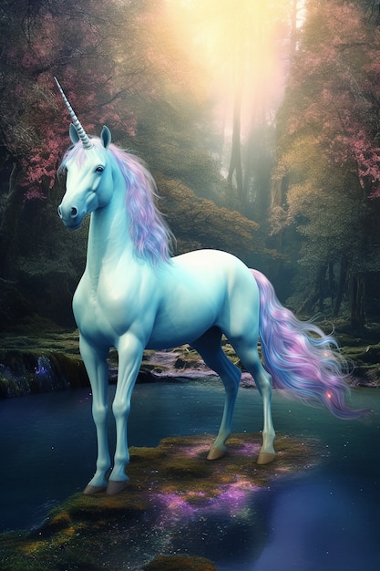 View of magical and mythical unicorn creature