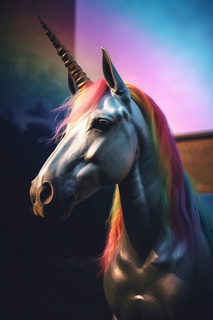 View of magical and mythical unicorn creature