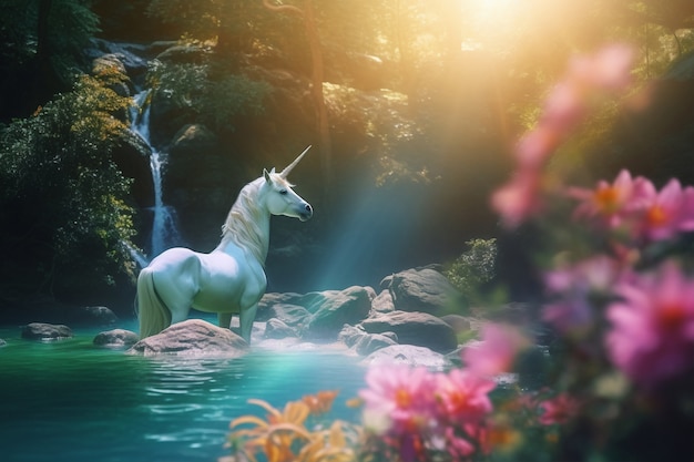 View of magical and mythical unicorn creature