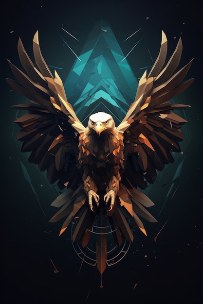 Free Photo view of majestic 3d eagle with feathers