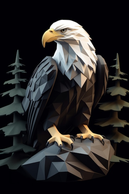 Free Photo view of majestic 3d eagle