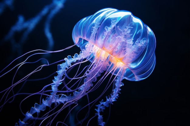 View of majestic jellyfish in the ocean