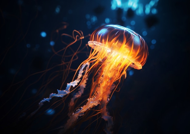 Free photo view of majestic jellyfish in the ocean