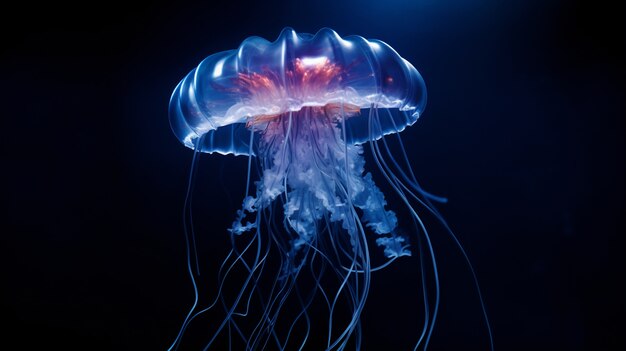 View of majestic jellyfish in the ocean