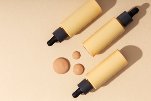 Free photo view of make-up foundation products