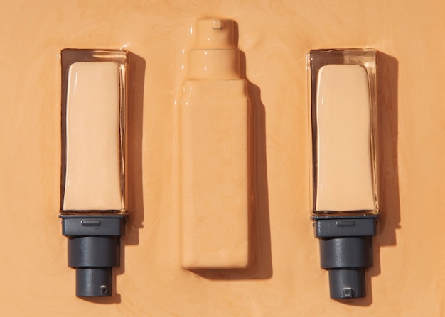 Free photo view of make-up foundation products