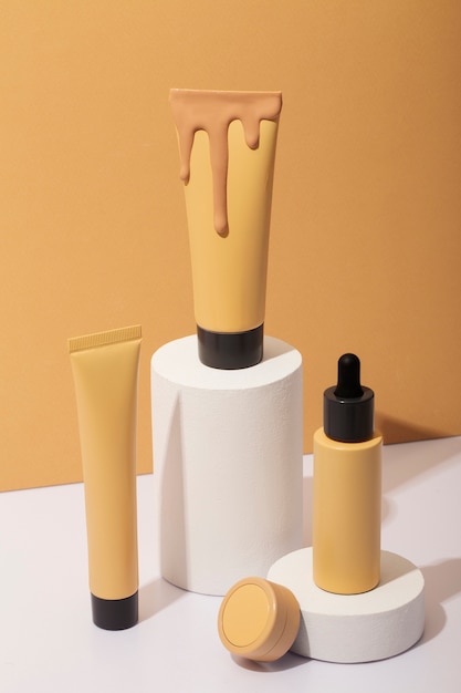 View of make-up and foundation skin product