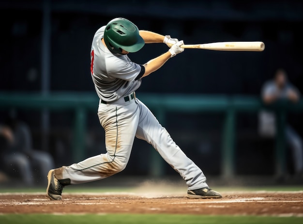 View of male baseball player on the field