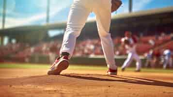 Free photo view of male baseball player on the field