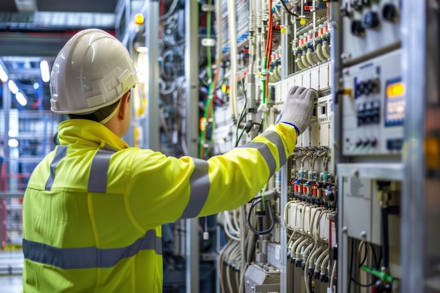 Free photo view of male engineer at work for engineers day celebration