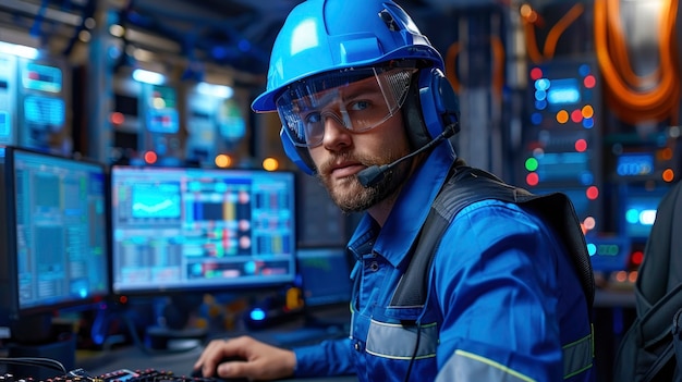 Free Photo view of male engineer at work for engineers day celebration