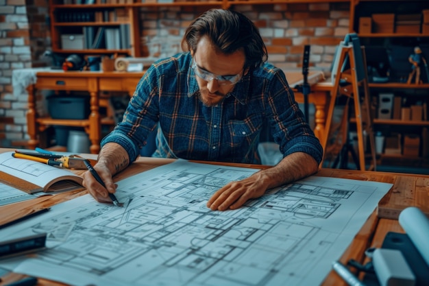 Free photo view of male engineer at work for engineers day celebration