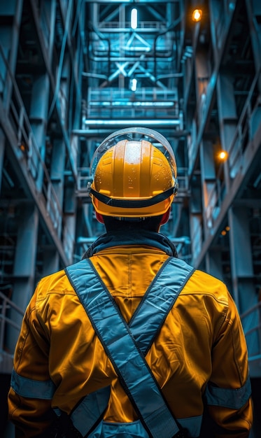 Free photo view of male engineer at work for engineers day celebration