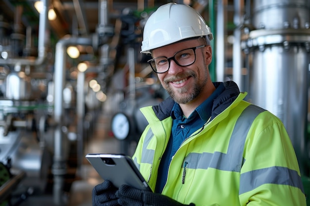 Free photo view of male engineer at work for engineers day celebration