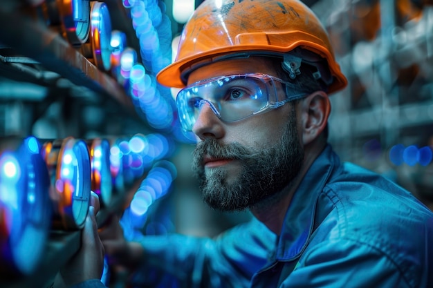 Free photo view of male engineer at work for engineers day celebration