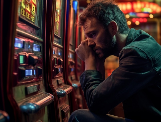 View of man gambling at a casino